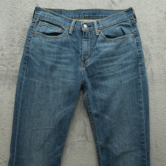 Levi's 514 Jeans Mens Size 31x32 Blue Classic Straight Stretch Denim Med Stone - Picture 12 of 16